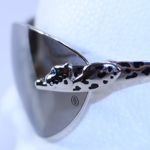 Limited Edition CARTIER Panther Sunglasses, Black with Blue Sapphire - Picture 5 of 8
